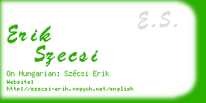 erik szecsi business card