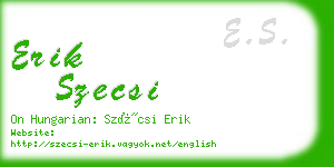 erik szecsi business card